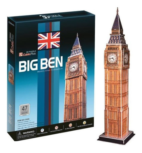 Rompecabezas 3d Big Ben Londres 44 Pzas Wabro 7304