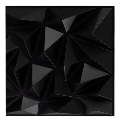 Panel 3d Pvc Decorativo Pared 50 X 50 Cm Diamond D099 16m2 Color Negro Mate