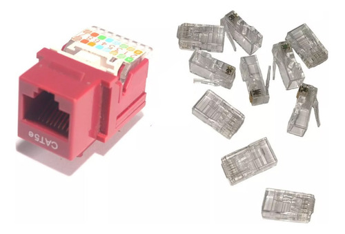 Jack Rj45  +  10x Conector Rj45