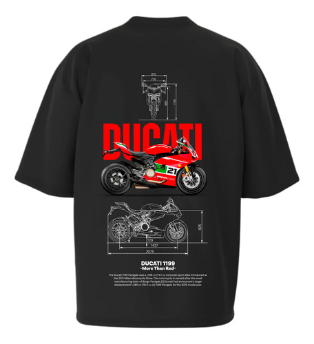 Remera Oversize Estilo Motero Diseño Racing Urbano Unisex V1