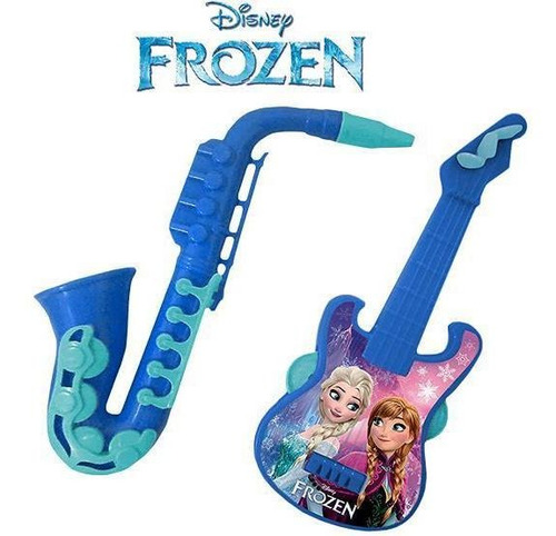 Kit Mini Instrumento Musical Infantil 2 Pecas Frozen Disney