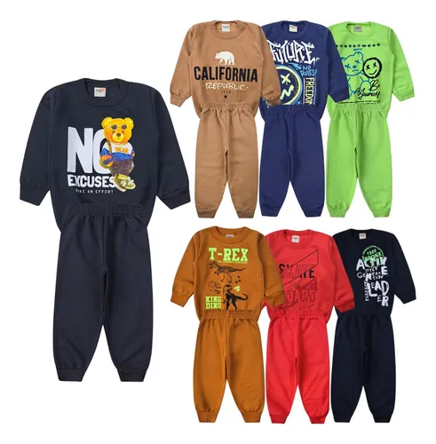 Kit 6 Peças Moletom Menino Infantil Inverno Atacado Barato