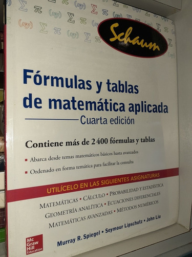 Formulas Y Tablas De Matemática Aplicada Serie Shaum