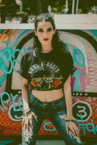 Imagen 3 de 4 de Camiseta Guns And Roses Black Logo Vintage Rock Activity