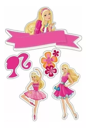 Topper de bolo Barbie para imprimir