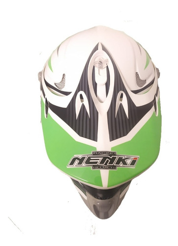 Imagen 1 de 6 de Casco Nenki Nk-301 Cross Blanco Con Colores