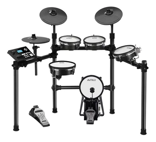 comprar Amw ED6X bateria eletrônica com pads mesh premium dual zone pratos dual zone + choke modulo de alto nível e entradas para expansão