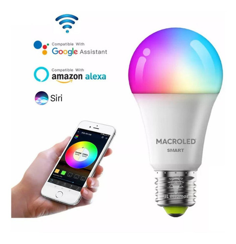 Pack 5 Lámpara Led Smart Wifi Rgb + Blanco E27 12w Macroled