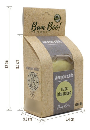 Imagen 9 de 10 de Shampoo Sólido Artesanal Rizos Hidratados 80 G Bam Boo!