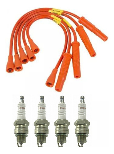 Kit Cables Ferrazzi 9mm Y Bujías Rosca Corta Fiat 600 800