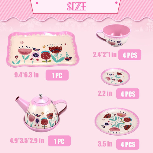Juego De Té Para Niñas Con Platos Regalo Navidad