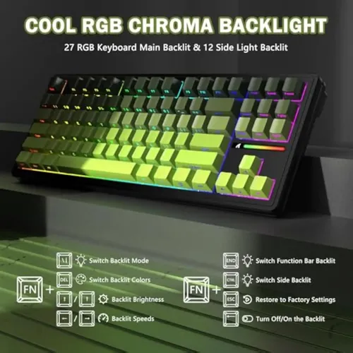 Teclado Mecânico De Três Modos Para Jogos Attack Shark M87 P