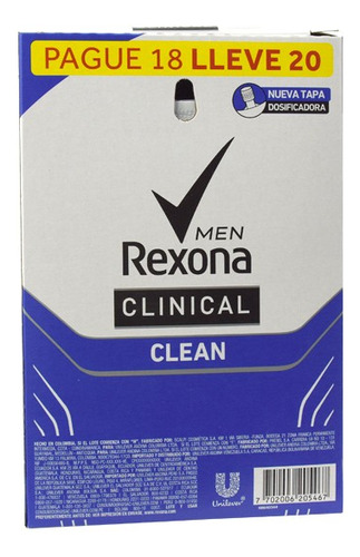 Antitranspirante Rexona Clinical Clean Hombre En Crema Caja 