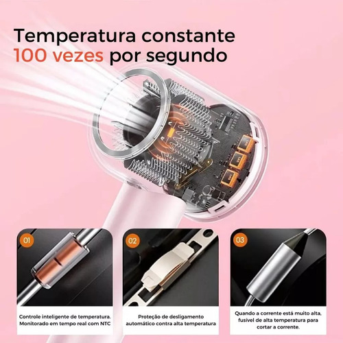 Secador De Cabelo Gaabor Supersonic 110.000 Rpm Profissional Cor Rosa 127V