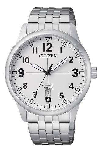 Reloj Citizen Para Caballero Bi1050-81b Quartz Plateado Color de la correa Gris Color del bisel Gris Color del fondo Blanco