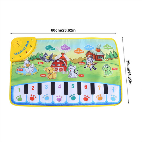 Tapete De Música Bebê Crianças Rastejando Piano Tapete Ed