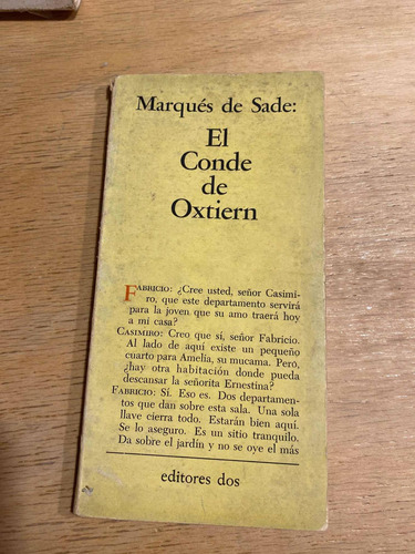 El Conde De Oxtiern - Marques De Sade