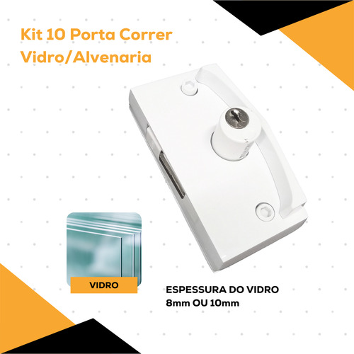 Kit 10 Porta Correr Vidro/alven. Linha 3000 Blindex Branco