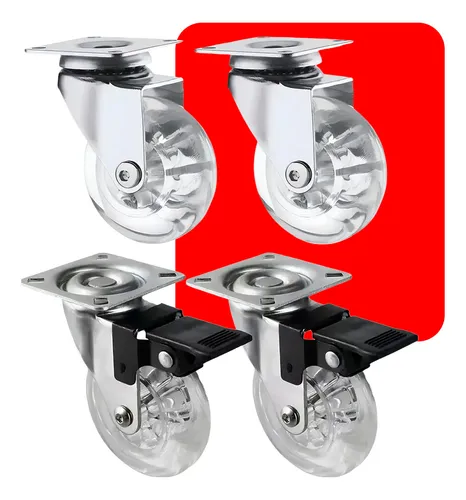 Kit 4 Rodízio Sulforce Giratório Gel Silicone Rodinha Para Móveis...