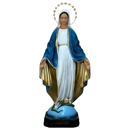 Nossa Senhora Das Graças Grande De 50cm Resina+ Auréola 