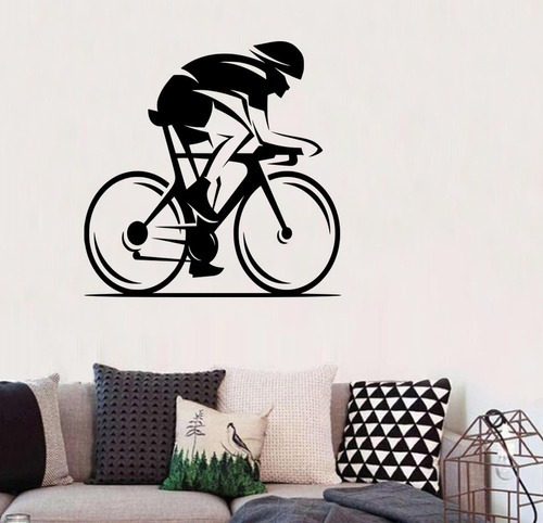 Vinilos Decorativos Vinil Pared Silueta Ciclista