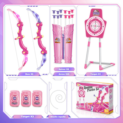 Set Tiro Con Arco Iluminado Para Niñas De 5 A 10 Años 2 Arco
