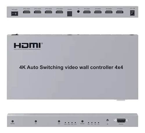 Video Wall Hdmi Com Switch Hdmi 4x4 4k 2 Em 1 Saída Optica