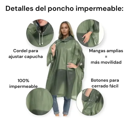 Capa Lluvia Tipo Poncho Manta Impermeable Para Lluvia | Cuotas sin interés