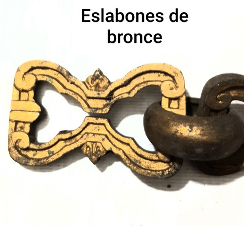 Imagen 2 de 5 de Cadena De 37 Cm. De Bronce Antigua Para Lampara De Techo.