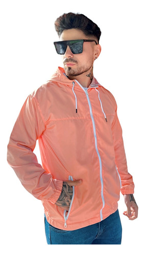 Campera Piloto Rompeviento Hombre Unisex Capucha Impermeable