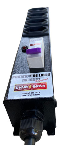 Filtro De Linha 8 Tomadas 20a Disjuntor Metal F2312 Cvam Cor Preto