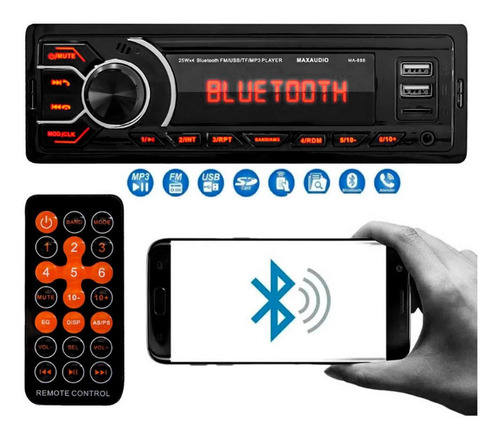 Rádio Automotivo Mp3 Bluetooth Usb Sd P2 Digital Clock 5599