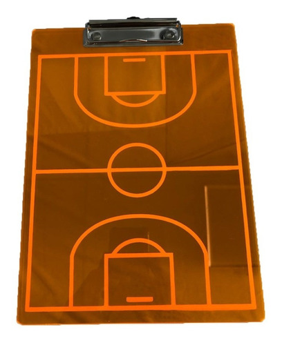 Kit 6 Tablas Tacticas Basquetbol Naranja Transparente Sport