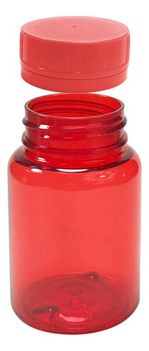 Pote Para Cápsulas Pet 100ml C/ Tampa Lacre 200 Unid. Sabor Vermelho