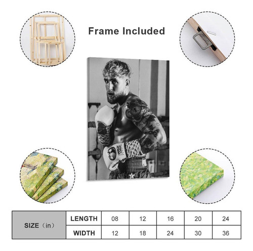 Wrestle Boxing Jake Paul Grapple Poster 1 Canvas Wall Art