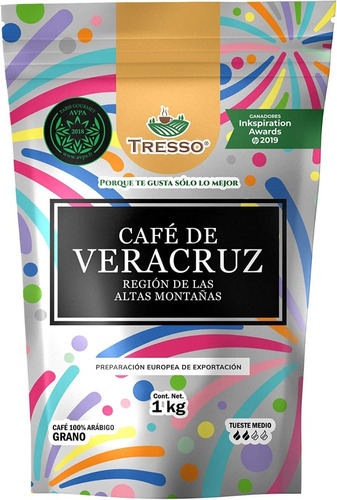 Tresso, Café En Grano Veracruz Región Altas Montañas 1 Kilo