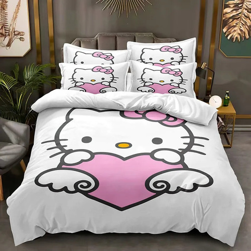 Funda De Edredón White Kitty, Ropa De Cama Hello Kitty