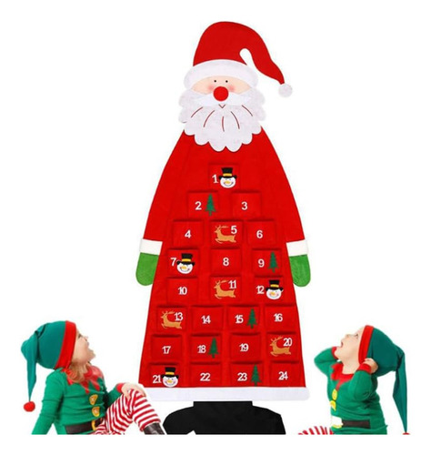 Calendarios De Adviento De Fieltro De Papá Noel De Navidad C