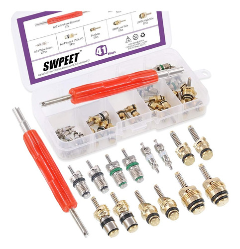 Swpeet 41pcs R12 / R134a Kit De Reparación De Núcleo De Válv