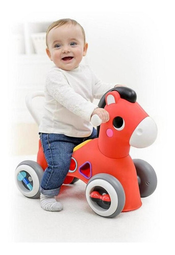 Imagen 3 de 6 de Correpasillo Caballito Montable Juego De Encastre Infantil