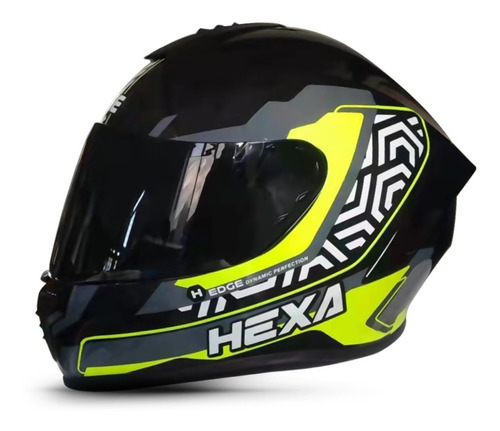 Casco Integral Edge Frankie Hexa Con Certificado Dot Motos Color Verde Tamaño del casco M