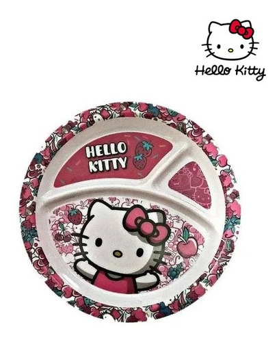 Prato Para Papinha Infantil Com Divisórias - Hello Kitty Cor Colorido