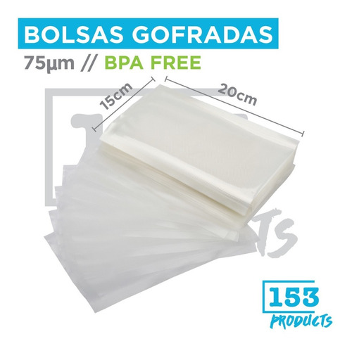 100 Bolsas Sellado Vacio Gofrada 15x20cm Para Oster