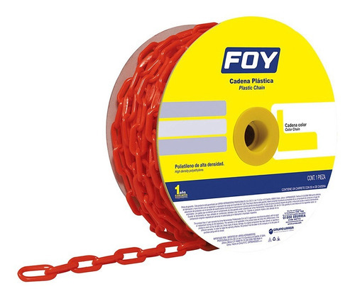 Cadena Plastica Foy 143419 Rojo 6 Milimetros 1/4 25 Metros