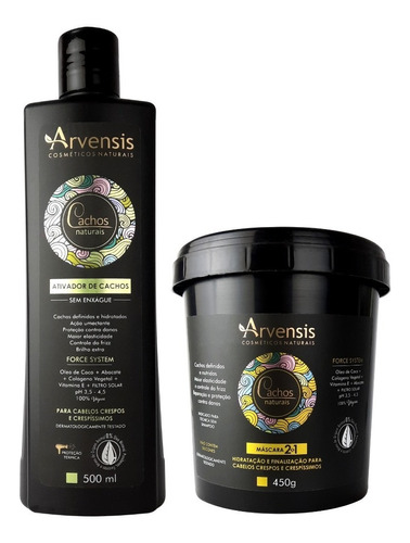 Kit Arvensis Cachos Ativador Crespos500ml E Mascara 2x1 450g