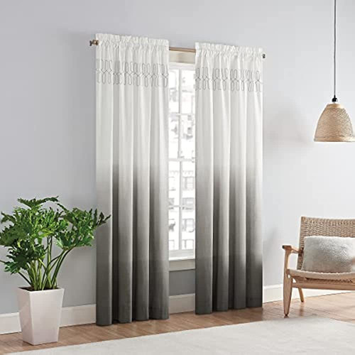 Vue Arashi Modern Boho Decorativo Ombre Rod Pocket Cortina D