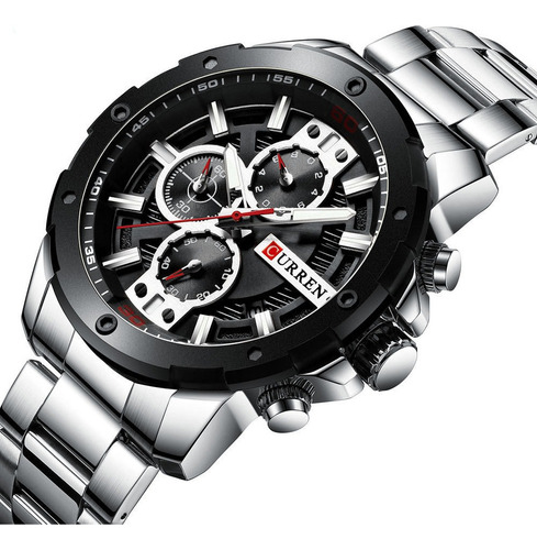 Acero Sport Chronograph Reloj Impermeable Para Hombres /