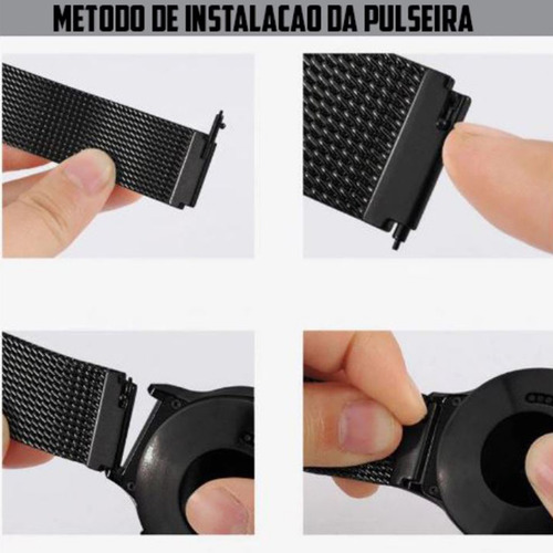 Pulseira 20mm Metal Milanesa Imã Para Galaxy Watch 7 40mm