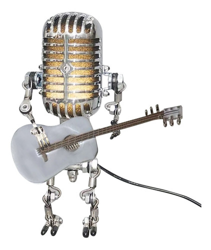 X Microfone Vintage Robô Candeeiro De Mesa Decoração De Mesa