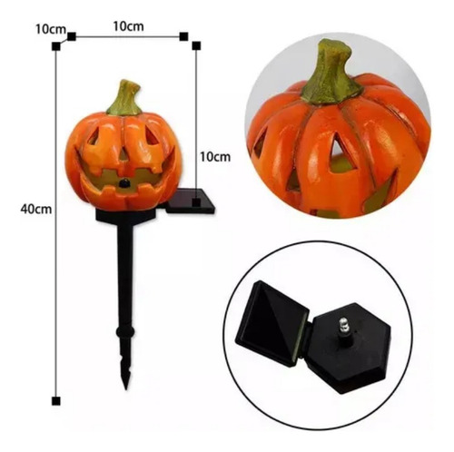Linterna Solar De Calabaza Para Jardín, Halloween, 2 Uds.